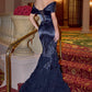 Andrea & Leo A1482 Luxe Satin Off the Shoulder Mermaid Gown