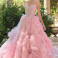 Andrea & Leo A1483 A-Line Gown Sheer Boned Bodice Strapless Fairytale