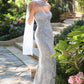 Andrea & Leo A1484 Fitted Gown Strapless Sweetheart Embroidered Floral Motif