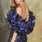 Andrea & Leo A1488 Removable Organza Sleeve Fitted Evening Gown