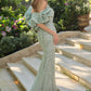 Andrea & Leo A1488 Removable Organza Sleeve Fitted Evening Gown