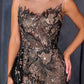 Andrea & Leo A1489 Fitted Formal Gown Sequin Embroidery Over Nude Mesh