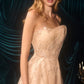 Andrea & Leo A1491 Boned Asymmetrical Sequin Bodice A-Line Formal Dress