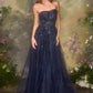 Andrea & Leo A1491 Boned Asymmetrical Sequin Bodice A-Line Formal Dress