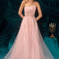 Andrea & Leo A1491 Boned Asymmetrical Sequin Bodice A-Line Formal Dress