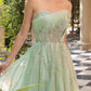 Andrea & Leo A1491 Boned Asymmetrical Sequin Bodice A-Line Formal Dress