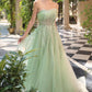 Andrea & Leo A1491 Boned Asymmetrical Sequin Bodice A-Line Formal Dress