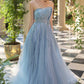 Andrea & Leo A1491 Boned Asymmetrical Sequin Bodice A-Line Formal Dress