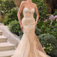 Andrea & Leo A1492 Starburst Beaded Pattern Fitted Mermaid Gown