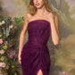 Andrea & Leo A1497 Strapless Floor Length Lace Overlay Formal Gown
