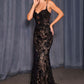Andrea & Leo A1499 Ethereal Floral Lace Thigh High Slit Fitted Lace Gown