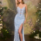 Andrea & Leo A1499 Ethereal Floral Lace Thigh High Slit Fitted Lace Gown