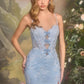 Andrea & Leo A1499 Ethereal Floral Lace Thigh High Slit Fitted Lace Gown