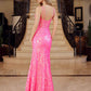 Nox Anabel A1583 Sleeveless V-Neck Fully Sequined Gown with Slit