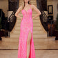 Nox Anabel A1583 Sleeveless V-Neck Fully Sequined Gown with Slit