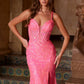 Nox Anabel A1583 Sleeveless V-Neck Fully Sequined Gown with Slit