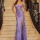 Nox Anabel A1583 Sleeveless V-Neck Fully Sequined Gown with Slit