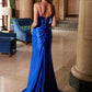 Nox Anabel A1588 Sleeveless Satin Sweetheart Neckline Dress with Slit