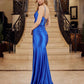 Nox Anabel A1588 Sleeveless Satin Sweetheart Neckline Dress with Slit