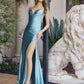 Nox Anabel A1588 Sleeveless Satin Sweetheart Neckline Dress with Slit
