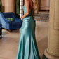 Nox Anabel A1588 Sleeveless Satin Sweetheart Neckline Dress with Slit