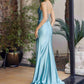 Nox Anabel A1588 Sleeveless Satin Sweetheart Neckline Dress with Slit