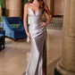 Nox Anabel A1588 Sleeveless Satin Sweetheart Neckline Dress with Slit