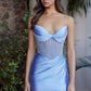 Nox Anabel A1737 Strapless Fitted Stretch Satin Prom Gown