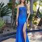 Nox Anabel A1743 Fitted Stretch Satin Sequin Applique Prom Gown