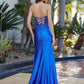 Nox Anabel A1743 Fitted Stretch Satin Sequin Applique Prom Gown