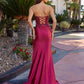 Nox Anabel A1743 Fitted Stretch Satin Sequin Applique Prom Gown