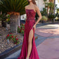 Nox Anabel A1743 Fitted Stretch Satin Sequin Applique Prom Gown