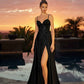 Nox Anabel A1748 Sweetheart Neck Plunging V-bodice Stretch Satin Dress