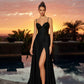 Nox Anabel A1748 Sweetheart Neck Plunging V-bodice Stretch Satin Dress