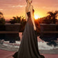 Nox Anabel A1748 Sweetheart Neck Plunging V-bodice Stretch Satin Dress