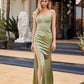 Nox Anabel A1749 Long Stretch Satin Fitted Formal Evening Prom Gown