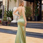 Nox Anabel A1749 Long Stretch Satin Fitted Formal Evening Prom Gown