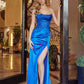 Nox Anabel A1753 Fitted Stretch Satin Strapless Prom Gown