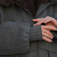 Rimini Genuine Fur Trim Wool Blend Parka in Graphite
