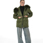 Genuine Silver Fox Fur Down Fill Coat