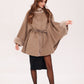 Genuine Scandinavian Mink Fur Double Face Wool Poncho
