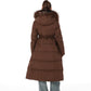 Genuine Silver Fox Fur Trim Down Coat