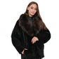 Modena Genuine Astrakhan Polar Fox Trim Coat