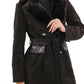 Genuine  Mink Fur Eco Suede Coat