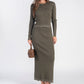 Scalloped Knit Top- Olive