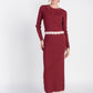 Scalloped Knit Skirt- Bordeaux