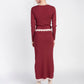 Scalloped Knit Skirt- Bordeaux