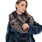 Calabria Genuine Astrakhan Silver Fox Trim Coat