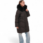 Nellie Genuine Fur Trim Down Fill Coat in Black