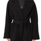 Astoria Midi Cashmere Wool Blend Coat in Black